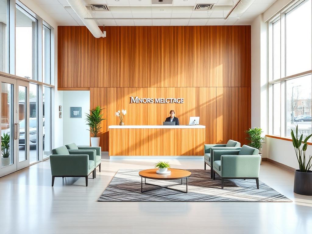 Bright, welcoming reception area of the office